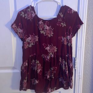 Maroon Floral Shirt